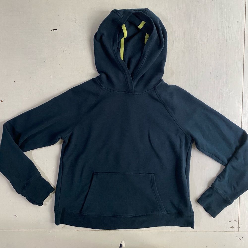 Athleta Girl L/12 Teal lightweight hooded sweatshirt